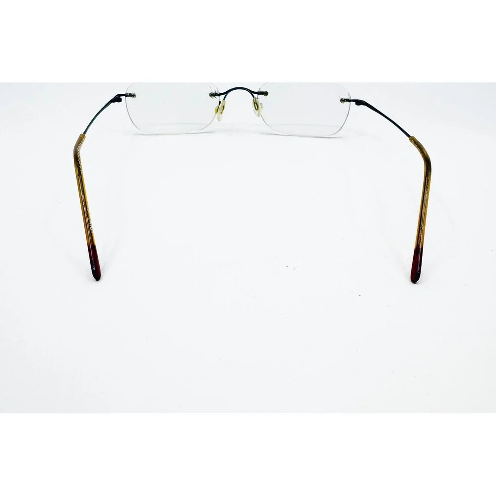Marchon Airlock 2 Eyeglasses Mens Black Gold Rimless 760/3 24 50-21-140